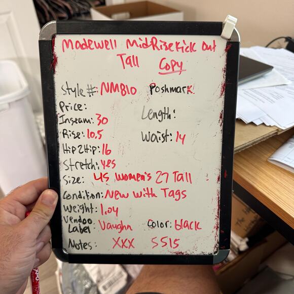 Madewell Mid Rise Kick Out Tall Black Rinse Denim Jeans US Women's 27T New - Picture 6 of 6